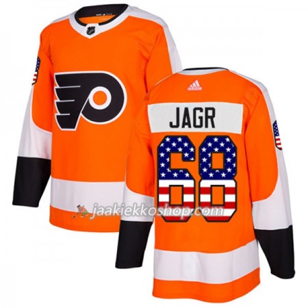 Miehille NHL Philadelphia Flyers Pelipaita Jaromir Jagr 68 Adidas 2017-2018 Oranssi USA Flag Fashion Authentic